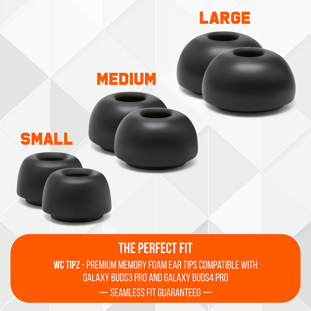 WC TipZ Memory Foam Ear Tips for Galaxy Buds 3 Pro & 4 Pro