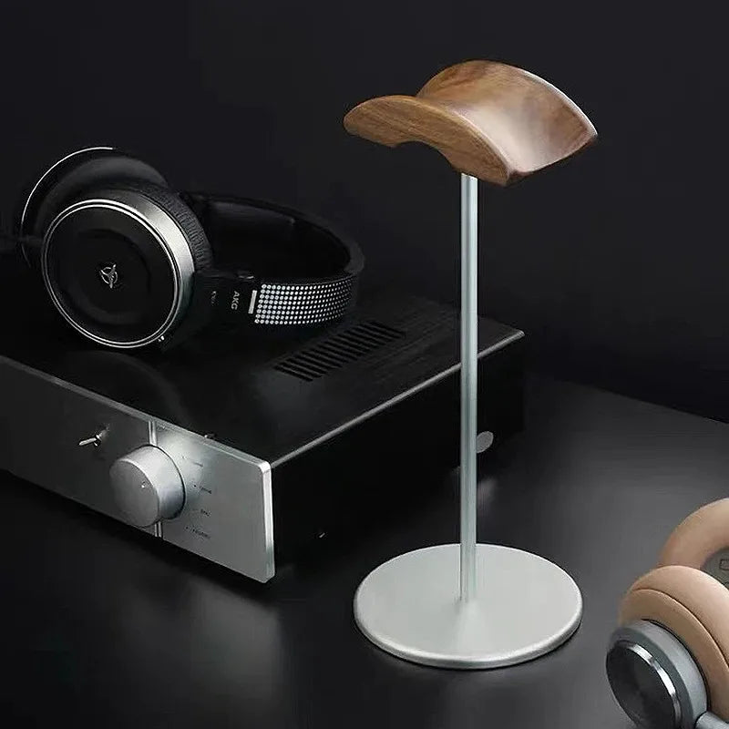 Walnut + Aluminum Headphone Stand