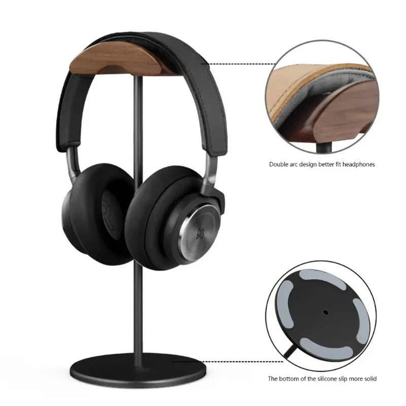 Walnut + Aluminum Headphone Stand