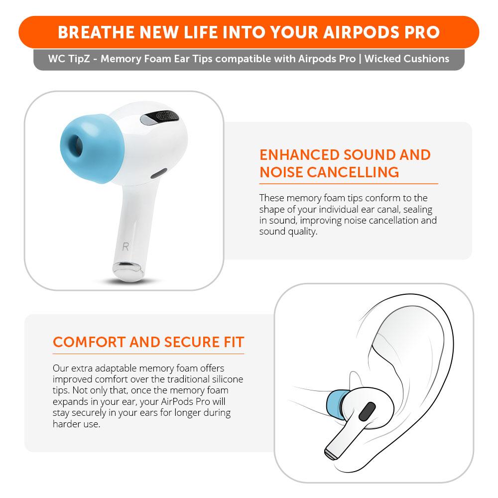 WC TipZ Memory Foam Ear Tips for AirPods Pro (1 & 2)